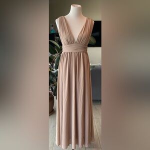 Lulus Heavenly Hues Taupe Maxi Dress Size XS